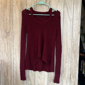 American Eagle knit sweater burgundy maroon